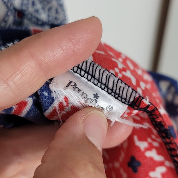 Papaya Women's Blue White & Red Geometric Print Sleeveless Spaghetti Top Dress - Picture 5 of 8